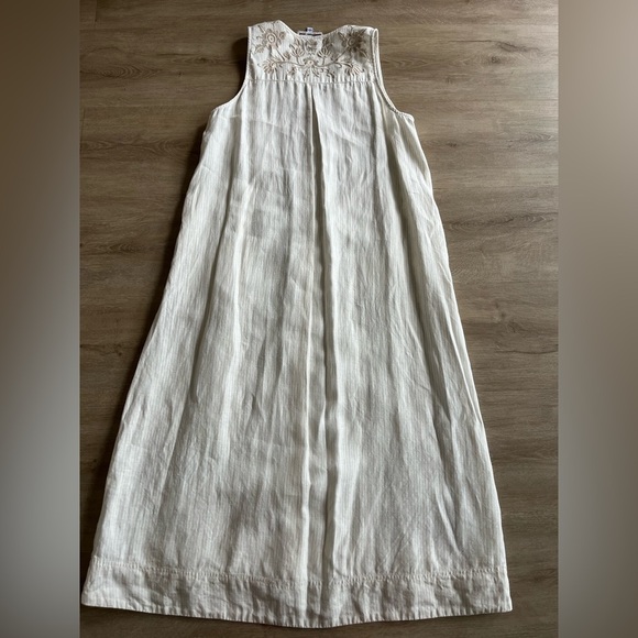 JOHNNY WAS Embroidered LINEN TANK DRESS SZ L - Picture 11 of 12